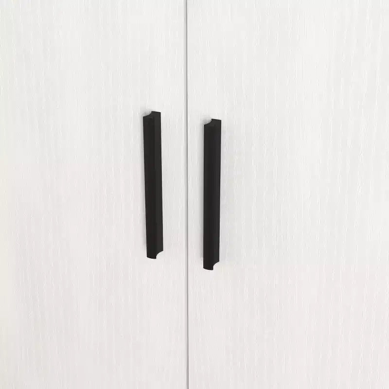 JVNOXK Meuble à chaussures à quatre niveaux, étagère à chaussures autoportante en bois, avec deux portes d'armoire blanches et des étagères réglables, idéal pour les entrées