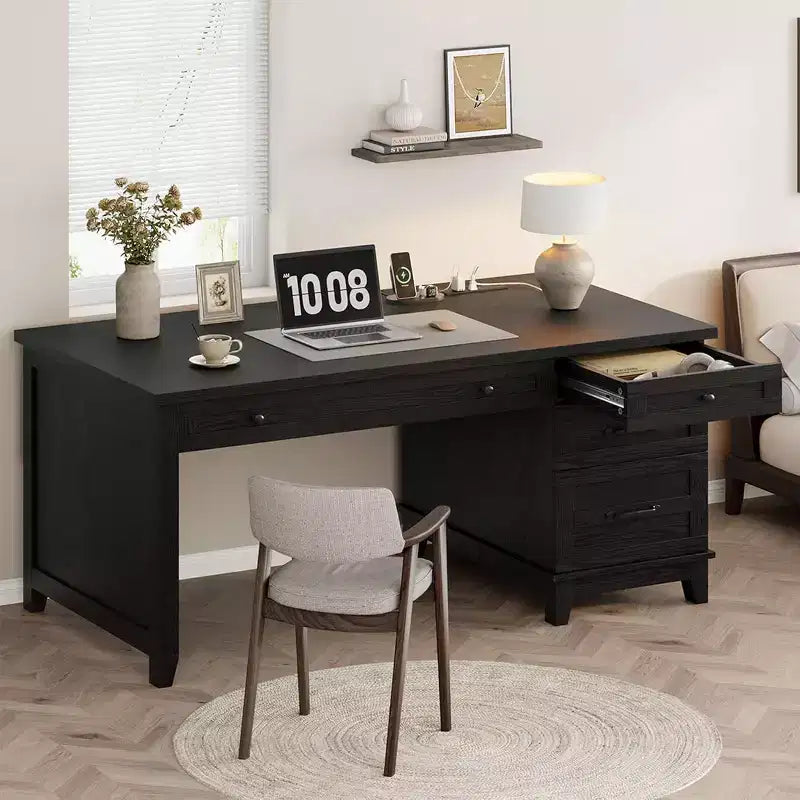 Bureau de Ferme avec Tiroir de Classement, Bureau d'Ordinateur, pour le Travail et les Études