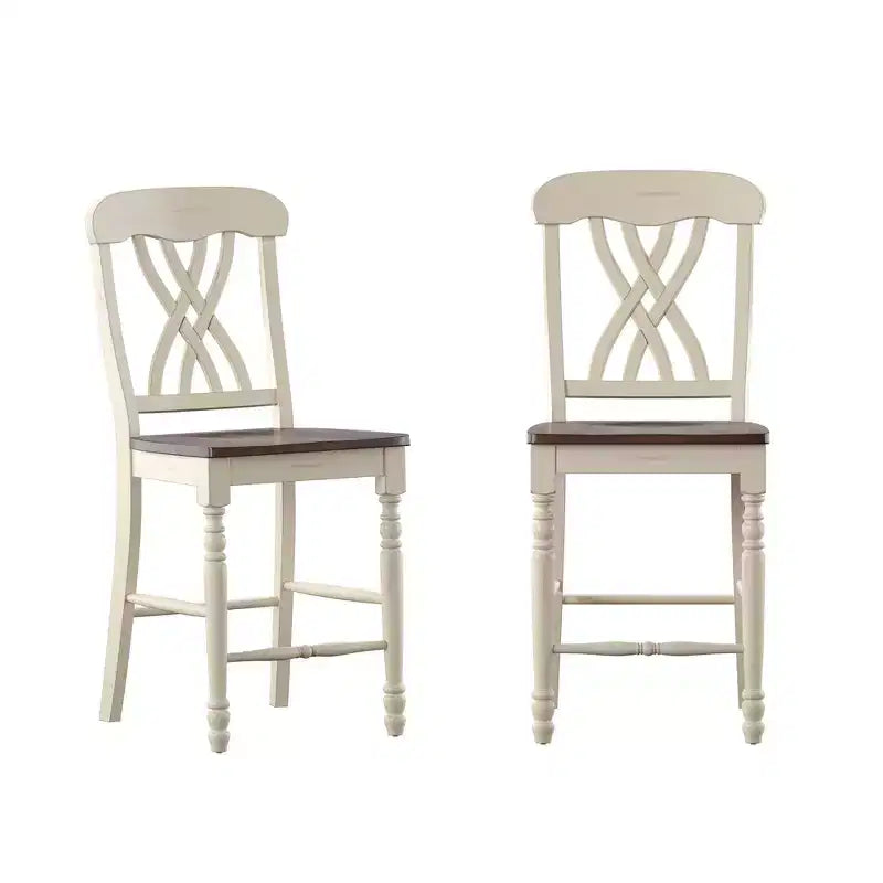 Tabourets de comptoir bicolores Countryside - Lot de 2 - iNSPIRE Q