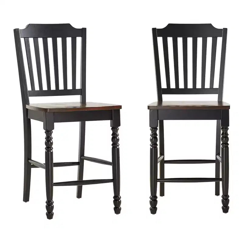 Tabourets de comptoir bicolores Countryside - Lot de 2 - iNSPIRE Q