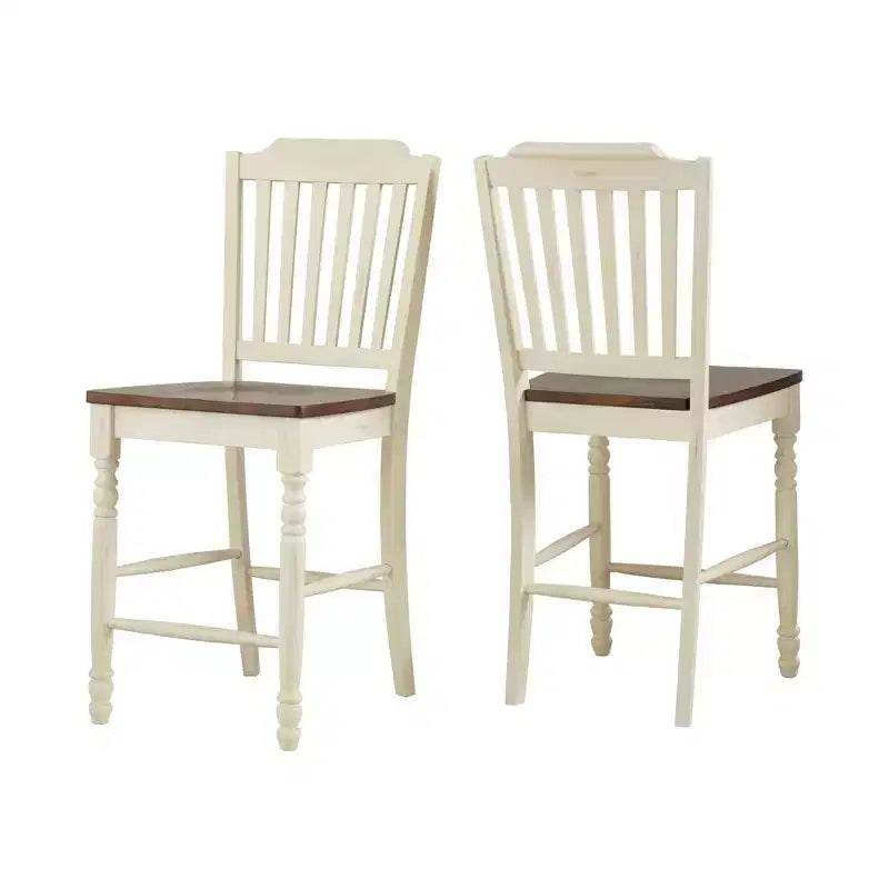Tabourets de comptoir bicolores Countryside - Lot de 2 - iNSPIRE Q