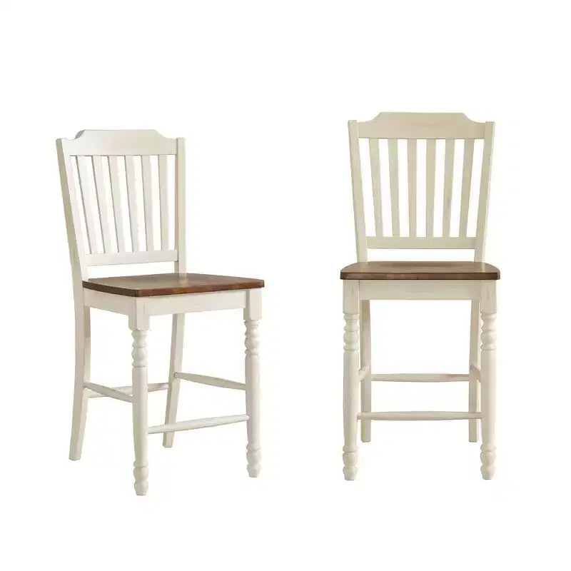 Tabourets de comptoir bicolores Countryside - Lot de 2 - iNSPIRE Q