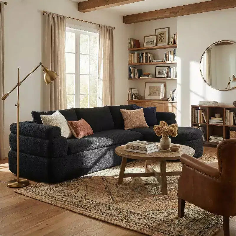 Christopher Knight Home Evelyne Canapé d'angle moderne 4 places avec 3 coussins