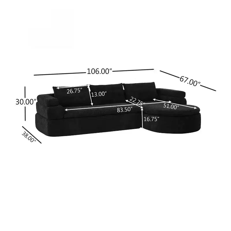 Christopher Knight Home Evelyne Canapé d'angle moderne 4 places avec 3 coussins