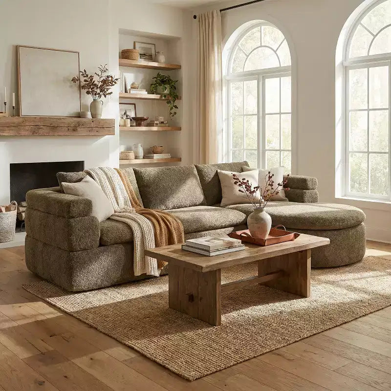 Christopher Knight Home Evelyne Canapé d'angle moderne 4 places avec 3 coussins