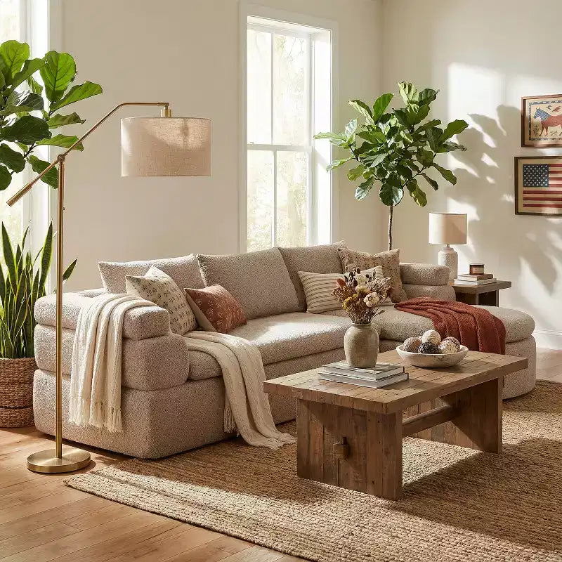 Christopher Knight Home Evelyne Canapé d'angle moderne 4 places avec 3 coussins