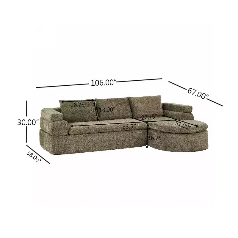 Christopher Knight Home Evelyne Canapé d'angle moderne 4 places avec 3 coussins