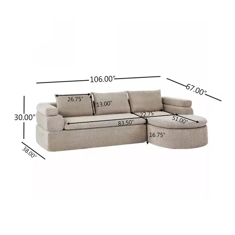 Christopher Knight Home Evelyne Canapé d'angle moderne 4 places avec 3 coussins