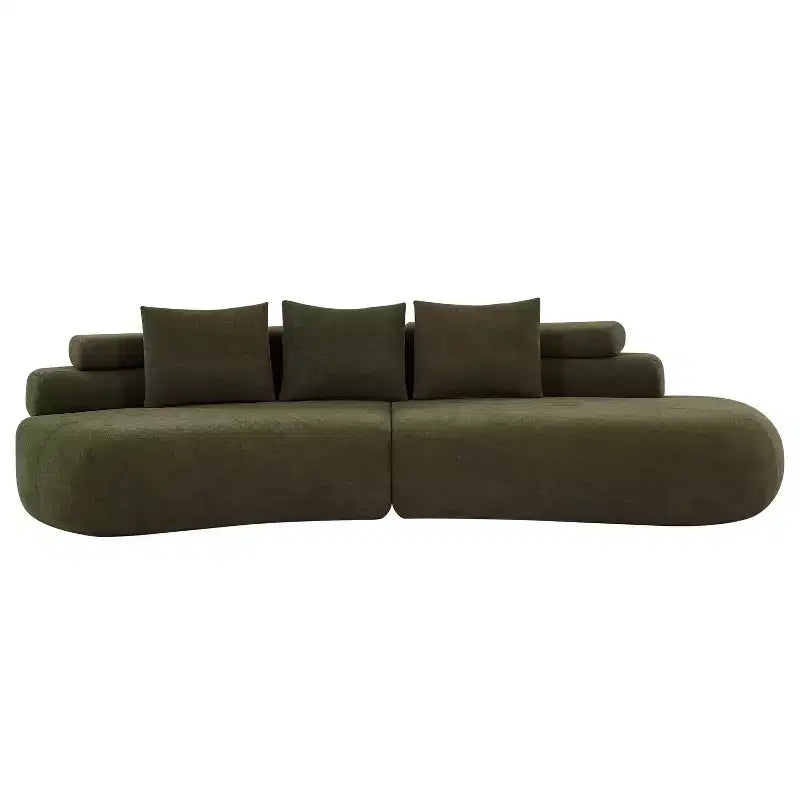 Christopher Knight Home Fiorella 122 Canapé sectionnel moderne incurvé 4 places avec 3 coussins