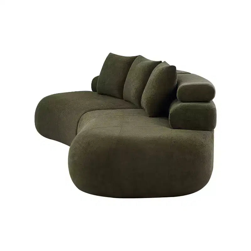 Christopher Knight Home Fiorella 122 Canapé sectionnel moderne incurvé 4 places avec 3 coussins