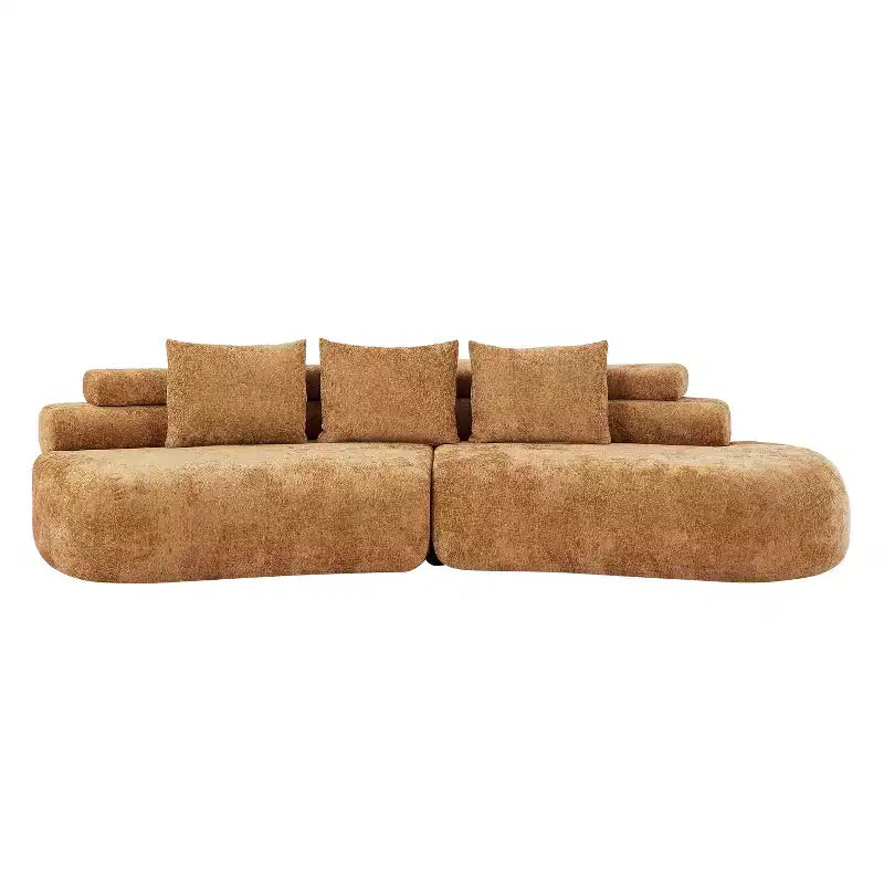 Christopher Knight Home Fiorella 122 Canapé sectionnel moderne incurvé 4 places avec 3 coussins