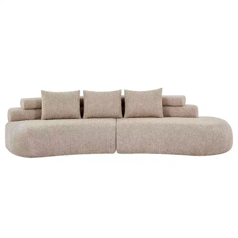 Christopher Knight Home Fiorella 122 Canapé sectionnel moderne incurvé 4 places avec 3 coussins