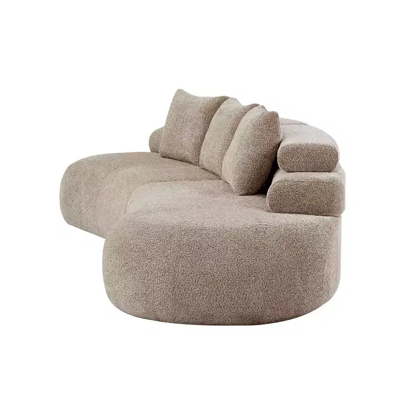Christopher Knight Home Fiorella 122 Canapé sectionnel moderne incurvé 4 places avec 3 coussins