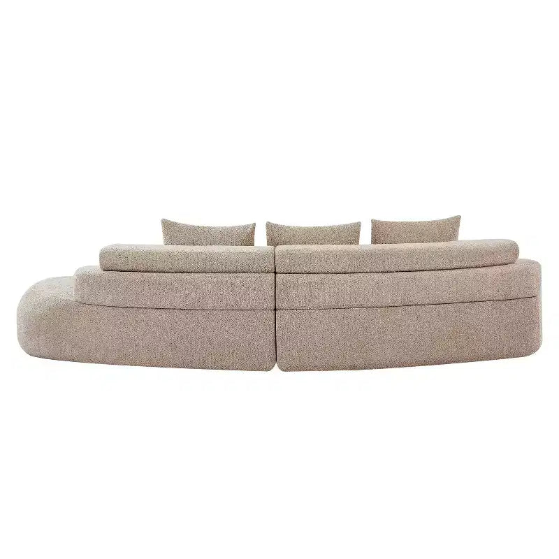 Christopher Knight Home Fiorella 122 Canapé sectionnel moderne incurvé 4 places avec 3 coussins