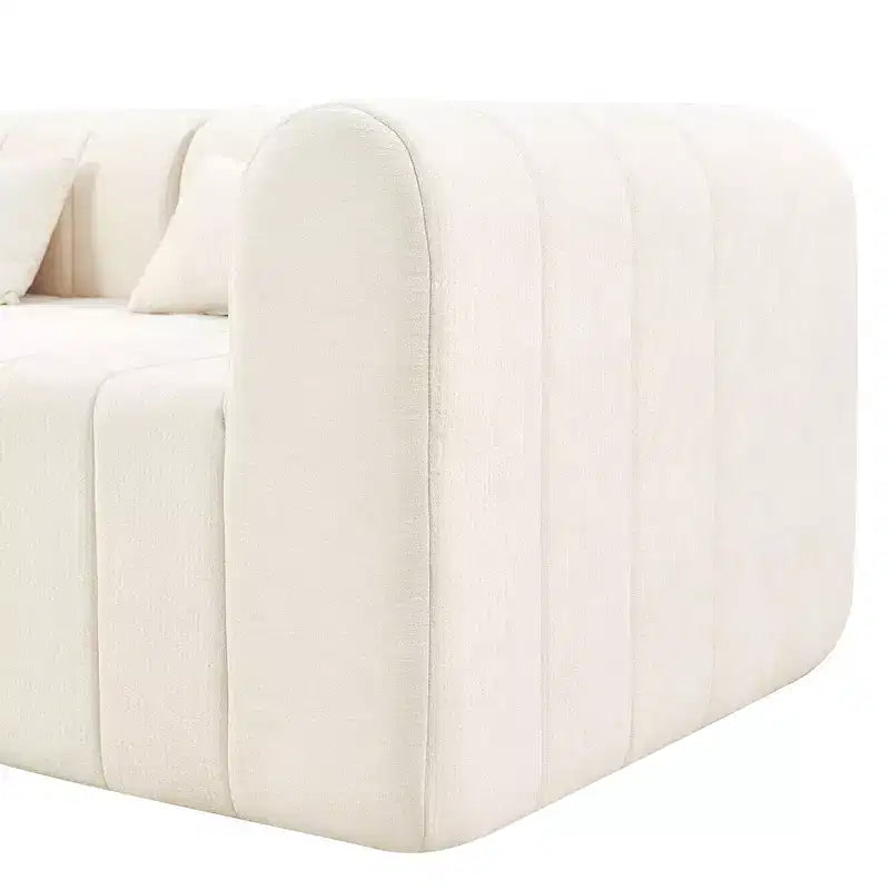 Canapé sectionnel modulaire de 145,5 pouces avec revêtement en polyester beige, 4 pièces, pour salon