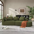 116-Inch Modern Curved Sectional Sofa with Chaise Lounge, Pearl Upholstery, for Living Room