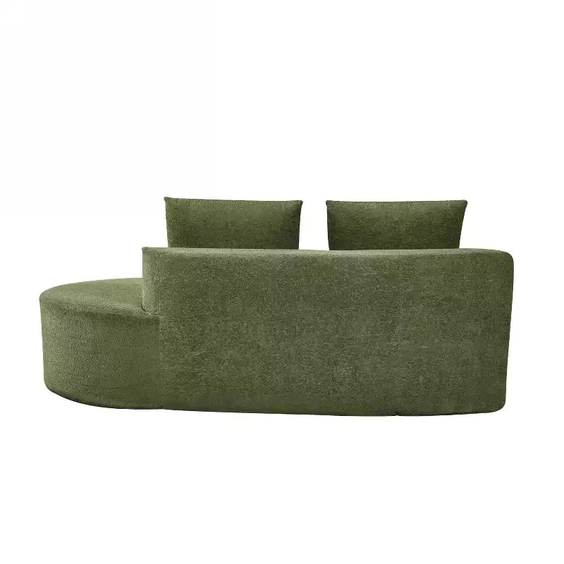 Canapé d'angle moderne incurvé de 295 cm avec méridienne, revêtement en velours nacré, pour salon