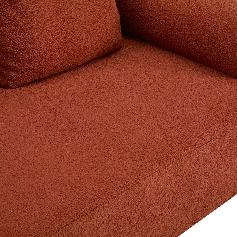 Canapé moderne 3 places orange de 78 pouces avec coussins moelleux, pour salon ou chambre à coucher