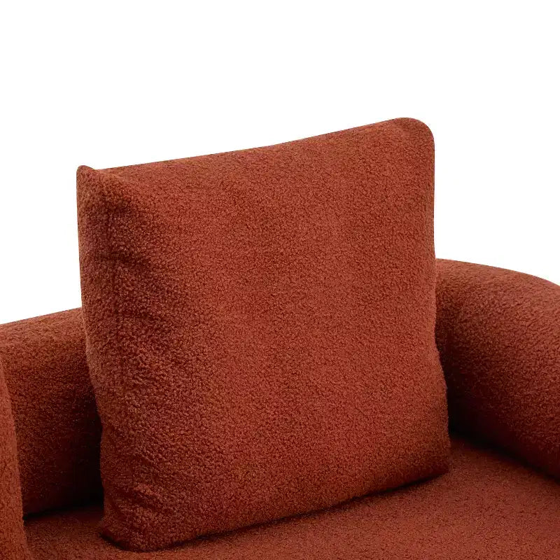Canapé moderne 3 places orange de 78 pouces avec coussins moelleux, pour salon ou chambre à coucher