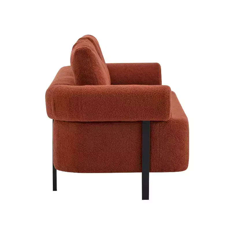 Canapé moderne 3 places orange de 78 pouces avec coussins moelleux, pour salon ou chambre à coucher