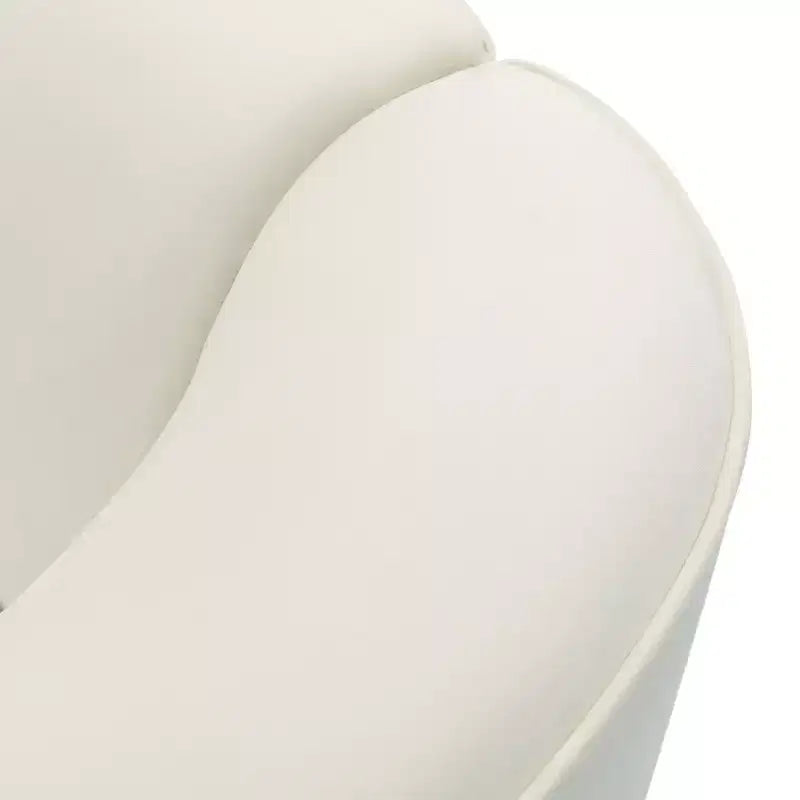 Canapé contemporain courbé de 87 pouces en blanc cassé, assise moelleuse, pour intérieurs élégants