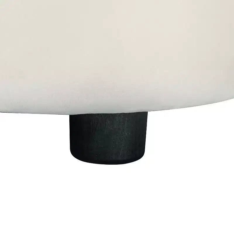 Canapé contemporain courbé de 87 pouces en blanc cassé, assise moelleuse, pour intérieurs élégants
