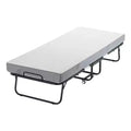 Zeus & Ruta 31x 75 Twin Size Folding Bed with 5 Mattress, Portable Guest Bed for Adults, Gray
