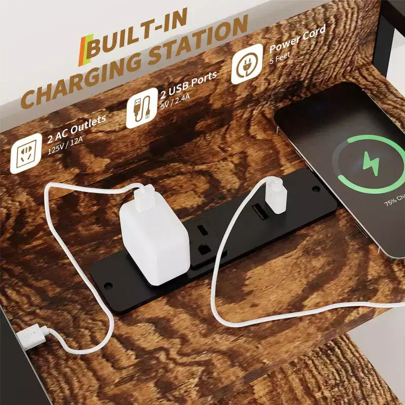 Commode, commode intelligente avec 11 tiroirs en tissu, station de recharge intégrée et RVB contrôlable par application, style industriel blanc