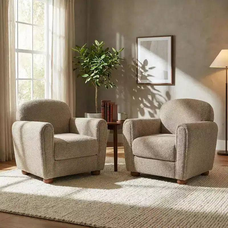 Christopher Knight Home Yannis, fauteuil d'appoint moderne en bois rembourré avec accoudoirs Rom (Lot de 2)