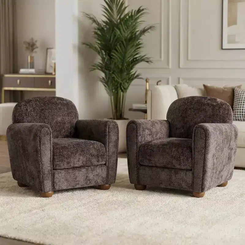 Christopher Knight Home Yannis, fauteuil d'appoint moderne en bois rembourré avec accoudoirs Rom (Lot de 2)