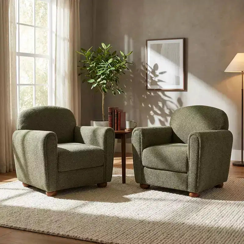 Christopher Knight Home Yannis, fauteuil d'appoint moderne en bois rembourré avec accoudoirs Rom (Lot de 2)