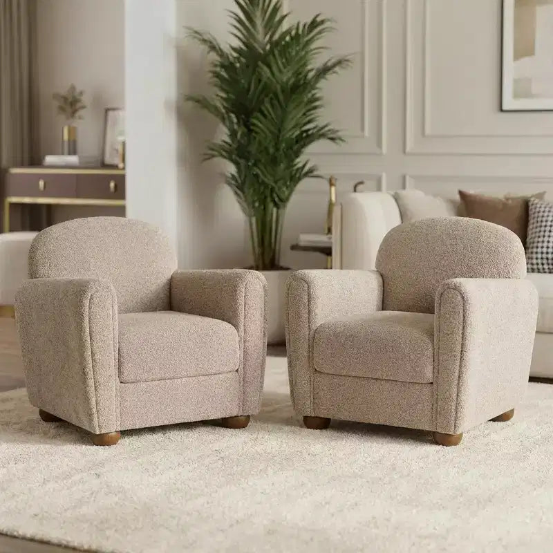Christopher Knight Home Yannis, fauteuil d'appoint moderne en bois rembourré avec accoudoirs Rom (Lot de 2)