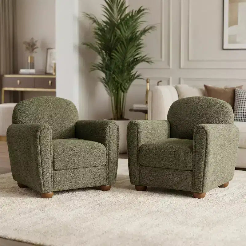 Christopher Knight Home Yannis, fauteuil d'appoint moderne en bois rembourré avec accoudoirs Rom (Lot de 2)