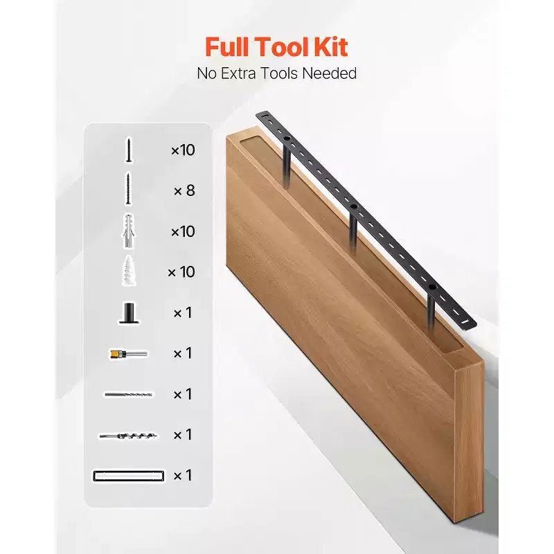 Support d'Étagère Flottante VEVOR, 1 Unité, Capacité de Charge 86 kg (190 lb), 863,6x157,4x38,1 mm (34x6,2x1,5 po), Robuste et Dissimulé, Montage Mural, Noir