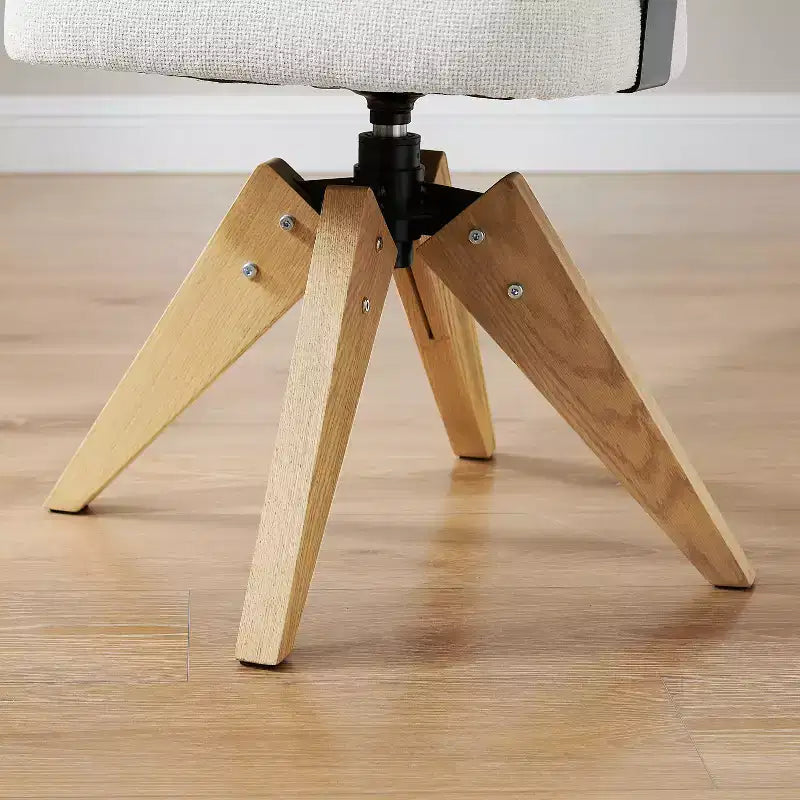 Chaise de bureau Art Leon sans roulettes, Fauteuil pivotant moderne du milieu du siècle, Chaise d'appoint rembourrée en tissu avec pieds en bois de chêne