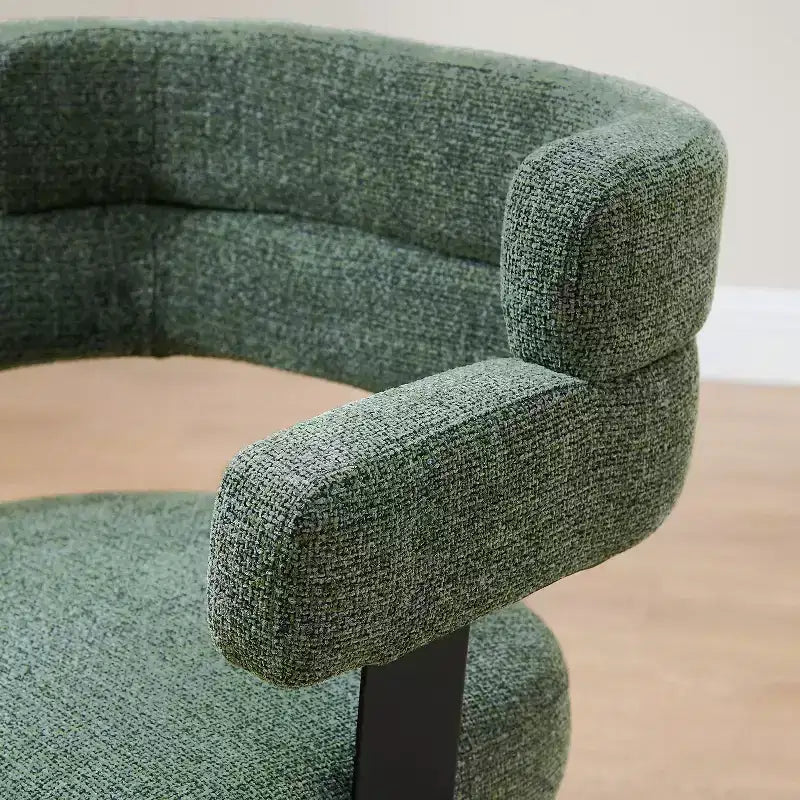 Chaise de bureau Art Leon sans roulettes, Fauteuil pivotant moderne du milieu du siècle, Chaise d'appoint rembourrée en tissu avec pieds en bois de chêne