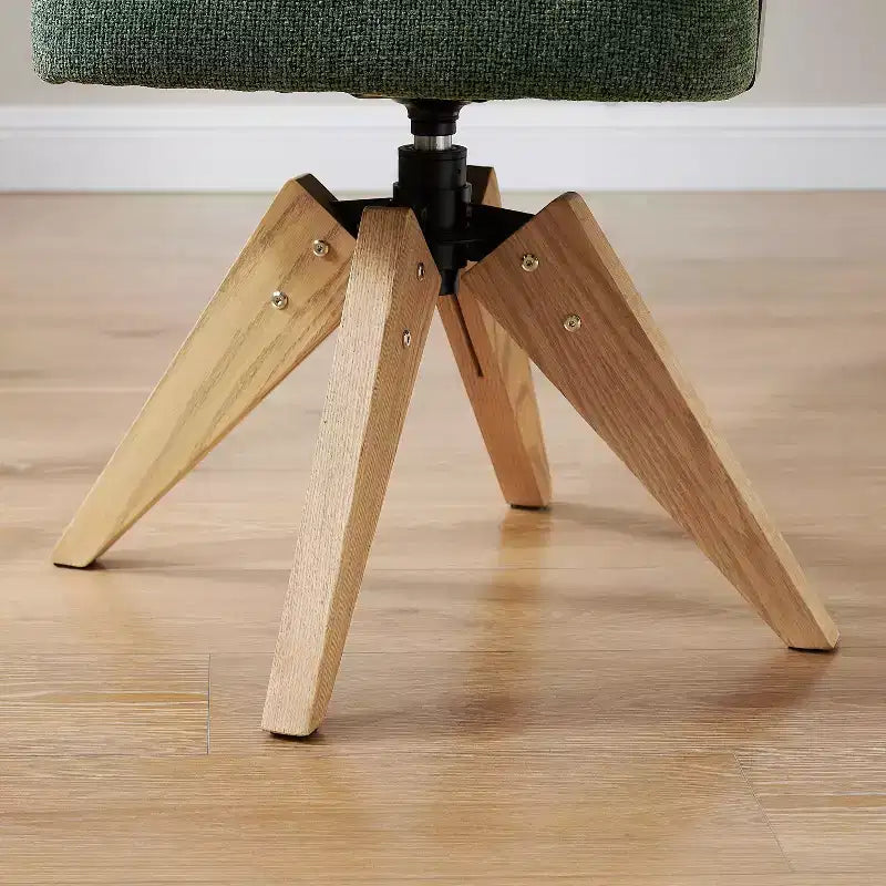 Chaise de bureau Art Leon sans roulettes, Fauteuil pivotant moderne du milieu du siècle, Chaise d'appoint rembourrée en tissu avec pieds en bois de chêne