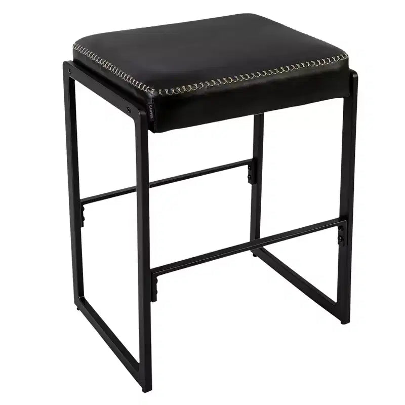 Counter Height Bar Stools, Metal Frame Makeup Stool, Thick Cushion, for Living Room, Dining