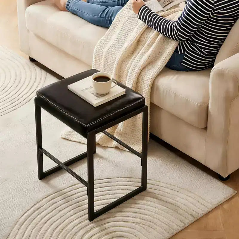 Tabourets de bar hauteur comptoir, Tabouret de maquillage à cadre métallique, Coussin épais, pour Salon, Salle à manger