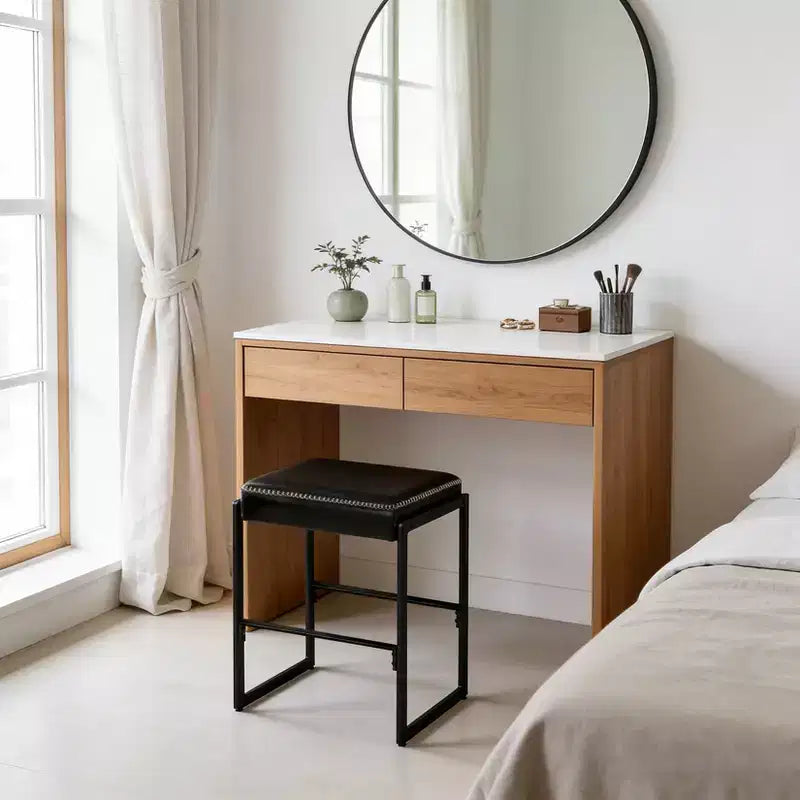 Tabourets de bar hauteur comptoir, Tabouret de maquillage à cadre métallique, Coussin épais, pour Salon, Salle à manger
