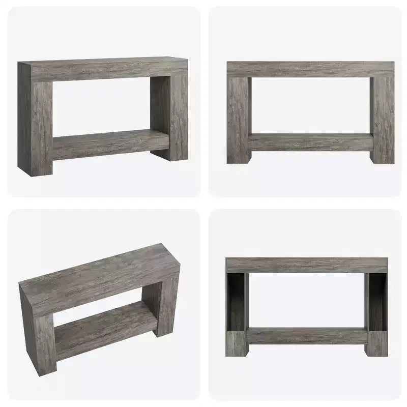 Console de ferme - Table d'entrée à 2 niveaux avec rangement pour salon, couloir et entrée