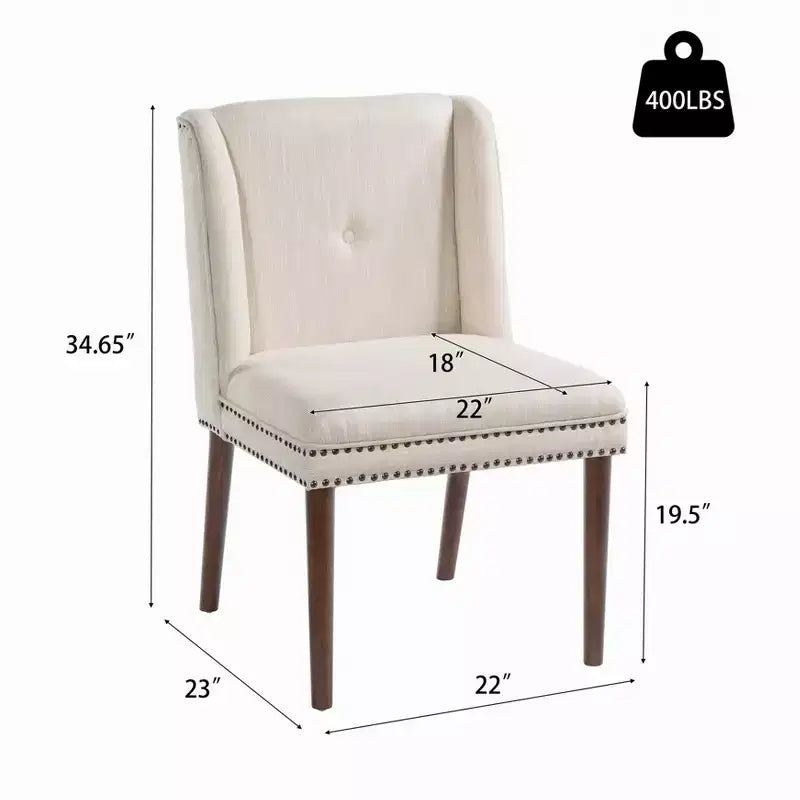 Christopher Knight Home Delph Chaises de salle à manger modernes rembourrées avec pieds en bois d'hévéa (lot de 2)