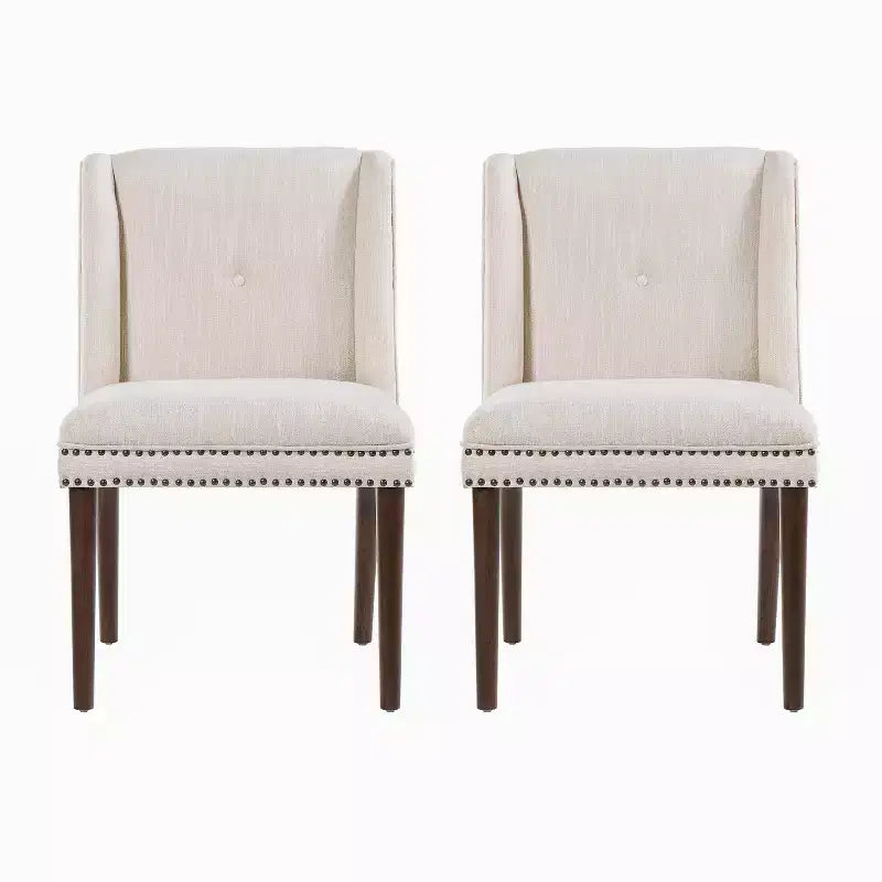 Christopher Knight Home Delph Chaises de salle à manger modernes rembourrées avec pieds en bois d'hévéa (lot de 2)