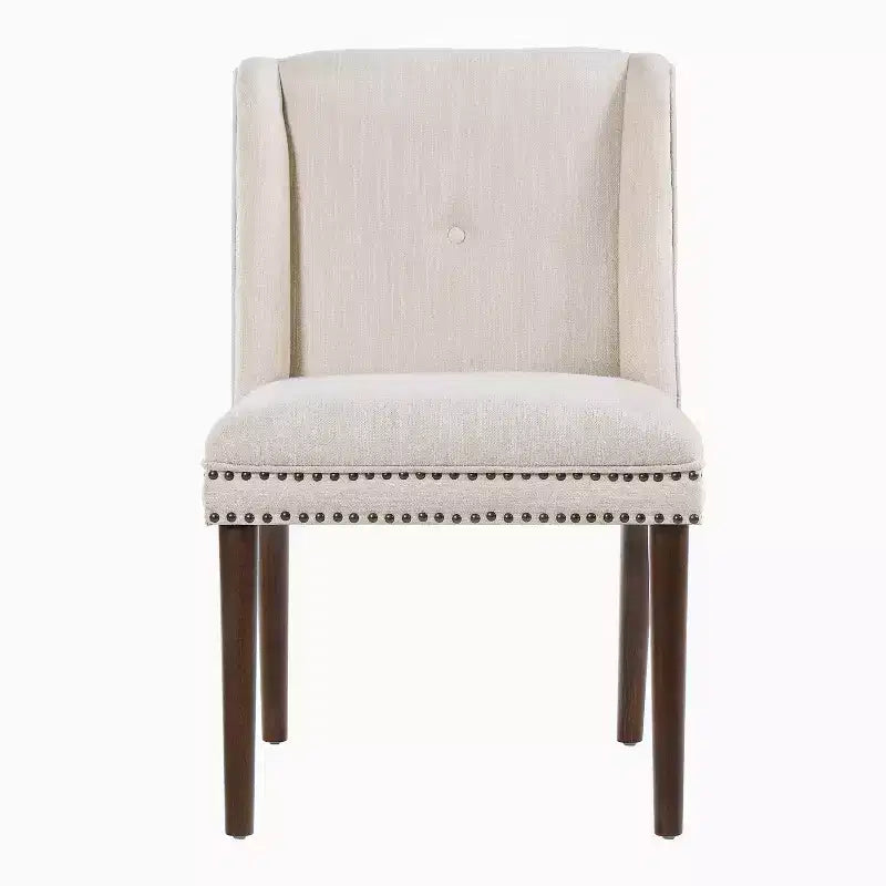 Christopher Knight Home Delph Chaises de salle à manger modernes rembourrées avec pieds en bois d'hévéa (lot de 2)