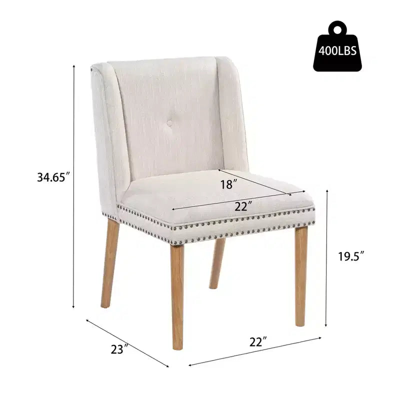 Christopher Knight Home Delph Chaises de salle à manger modernes rembourrées avec pieds en bois d'hévéa (lot de 2)