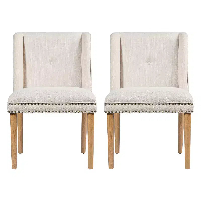 Christopher Knight Home Delph Chaises de salle à manger modernes rembourrées avec pieds en bois d'hévéa (lot de 2)