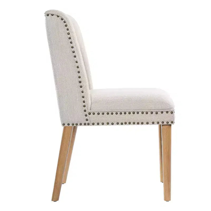 Christopher Knight Home Delph Chaises de salle à manger modernes rembourrées avec pieds en bois d'hévéa (lot de 2)