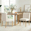 Christopher Knight Home Delph Modern Rivet Upholstered Dining Chairs with Rubber Wood Leg (Set of 2)