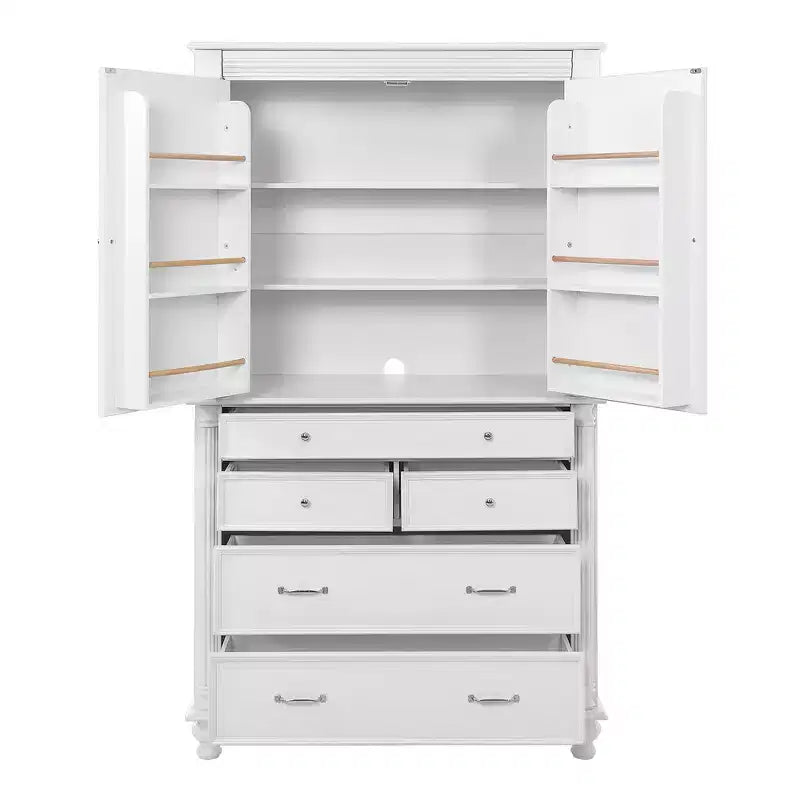 Meuble de cuisine autoportant Zeus & Ruta 77.3 avec 6 portes, 5 tiroirs et étagères réglables