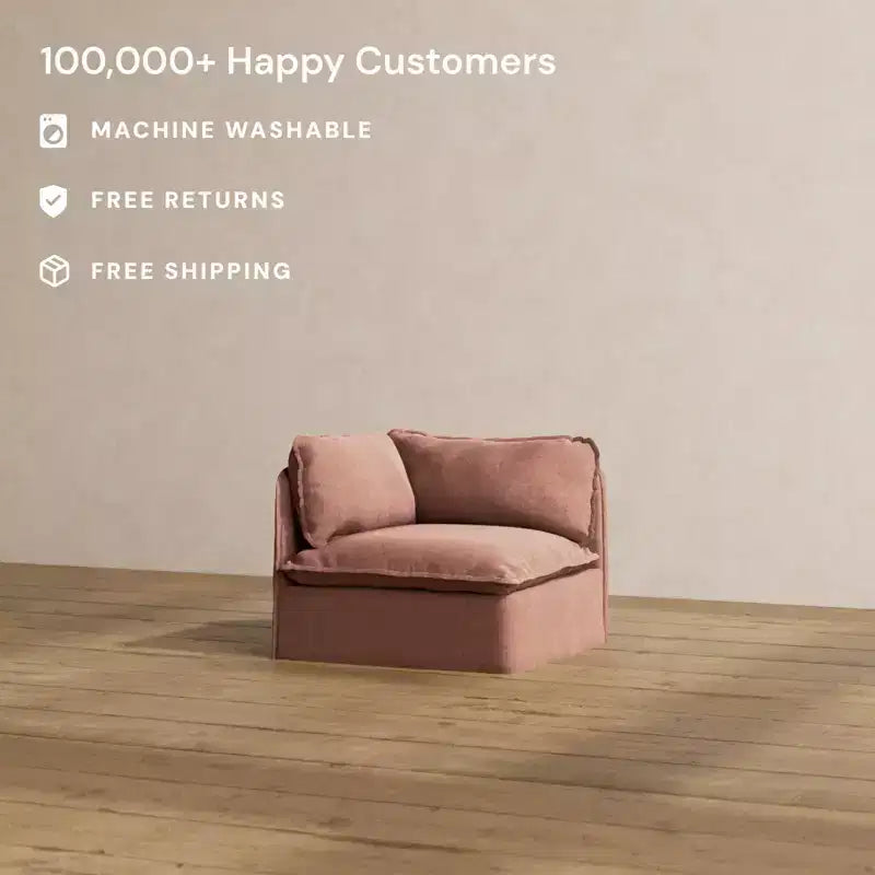 Chaise de bout modulaire lavable Anabei – Gauche | Assise Deluxe+ et coussin Cloud